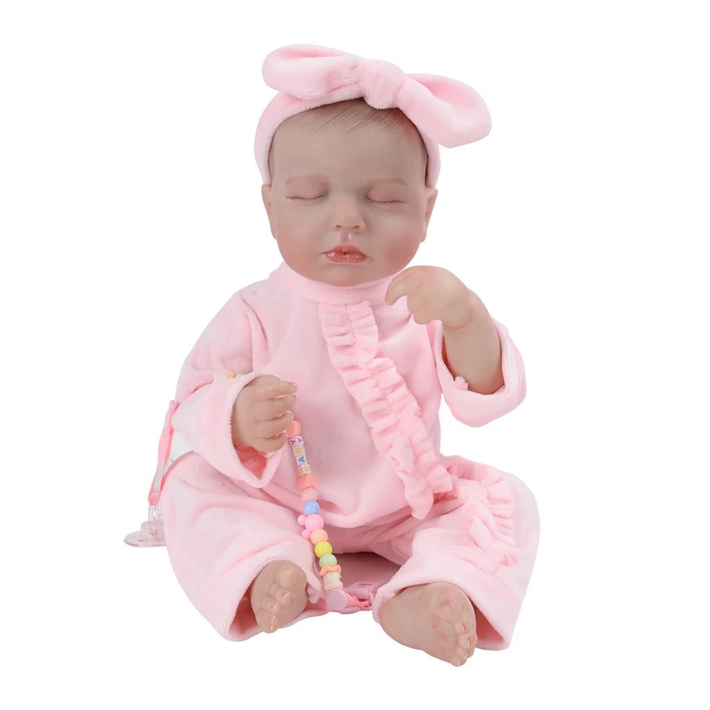 Boneca Bebê Reborn Silicone Realista 48cm Original Kit Acessórios Conjunto Roupa Mamadeira Chupeta Pelúcia Fralda