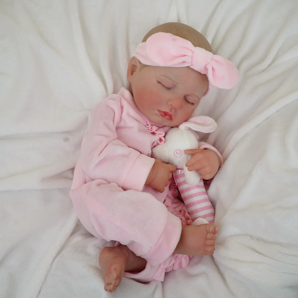 Boneca Bebê Reborn Silicone Realista 48cm Original Kit Acessórios Conjunto Roupa Mamadeira Chupeta Pelúcia Fralda