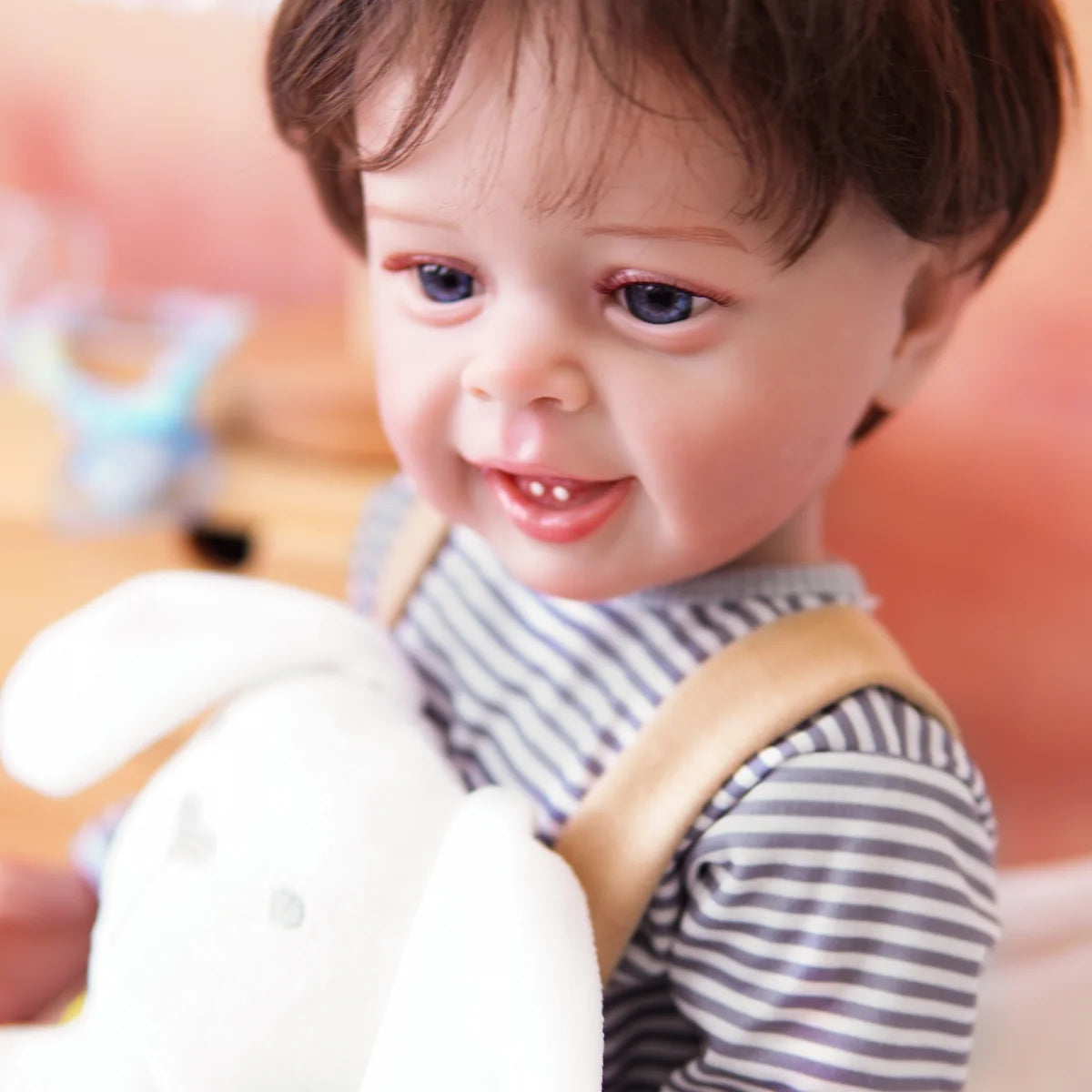 Boneco Bebê Reborn Silicone Realista 48cm Original Kit Acessórios Conjunto Roupa Mamadeira Chupeta Pelúcia Fralda