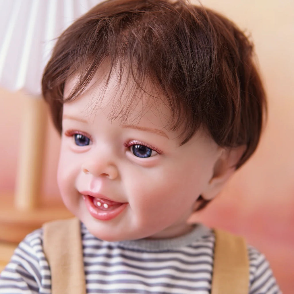 Boneco Bebê Reborn Silicone Realista 48cm Original Kit Acessórios Conjunto Roupa Mamadeira Chupeta Pelúcia Fralda