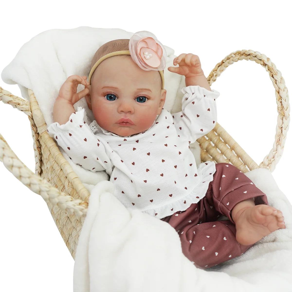 Boneca Bebê Reborn Silicone Realista 48cm Original Kit Acessórios Conjunto Roupa Mamadeira Chupeta Pelúcia Fralda Certidão