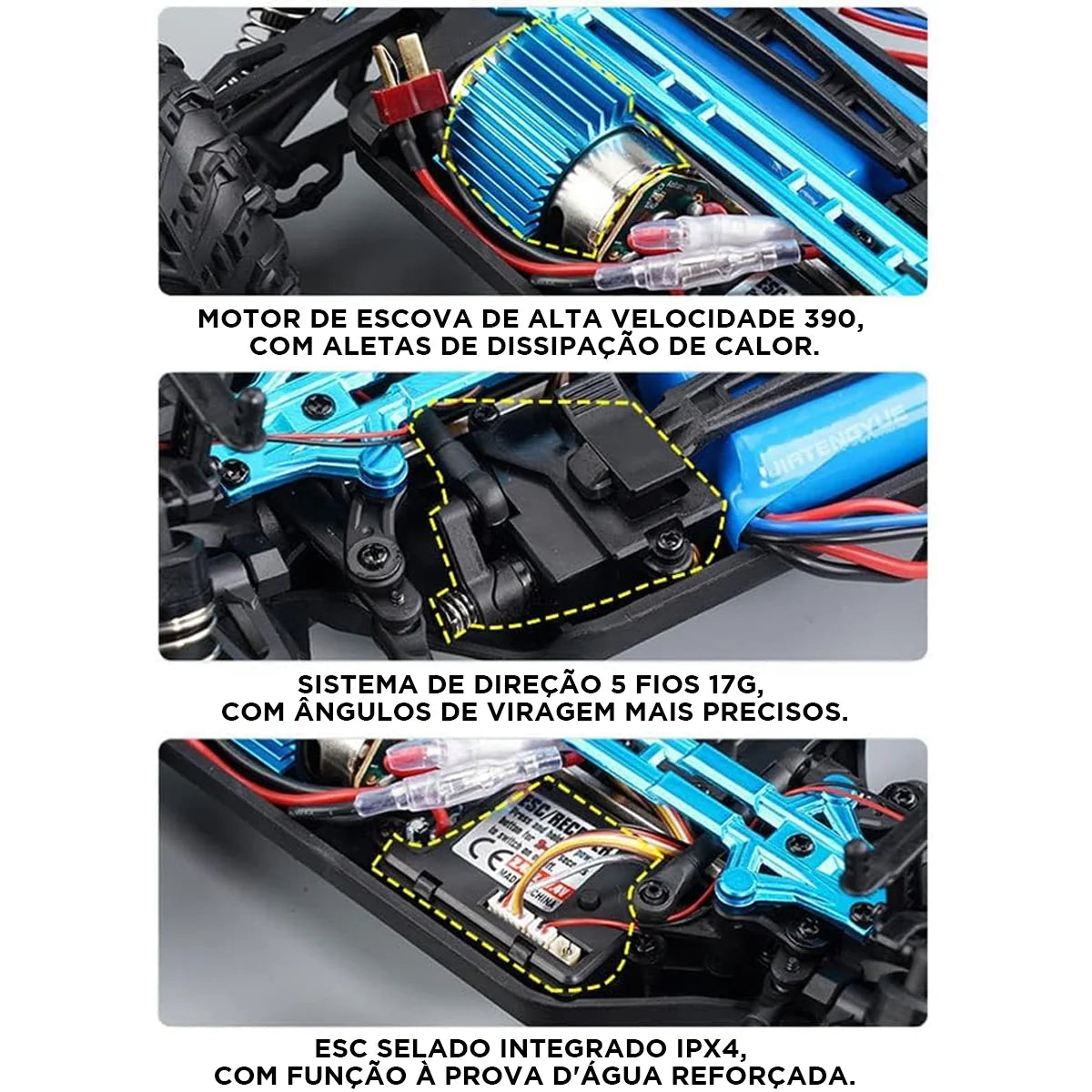 Buggy De Controle Remoto Brinquedo Carrinho de Alta Velocidade 50km 4x4 Veiculo Carro Dirigibilidade Perfeita