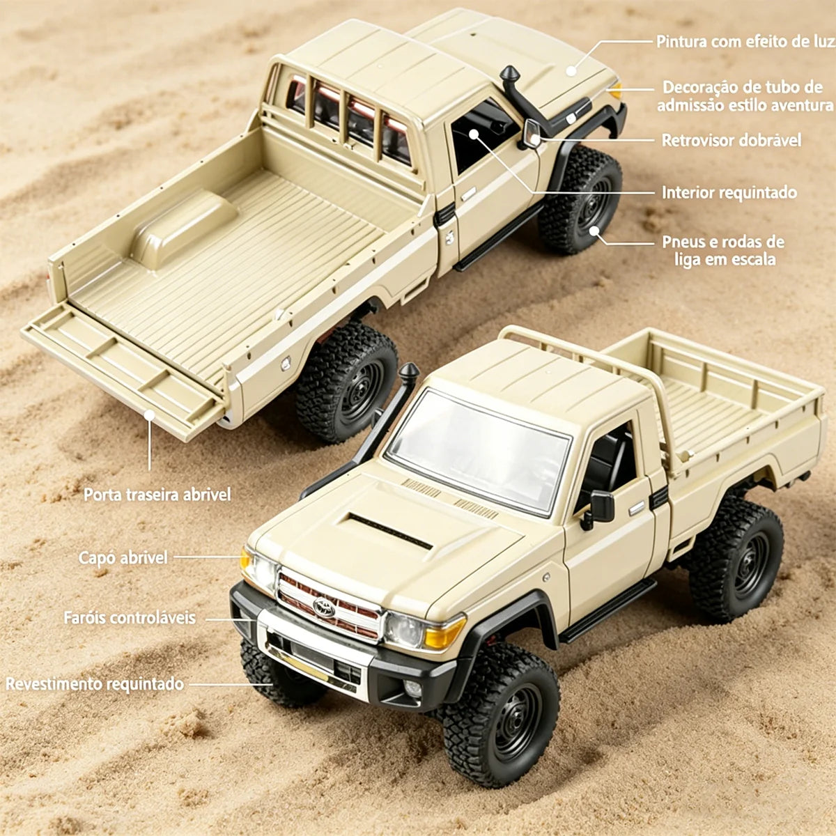 Carrinho Controle Remoto Carro Picape Monster Car Off Road Brastoy