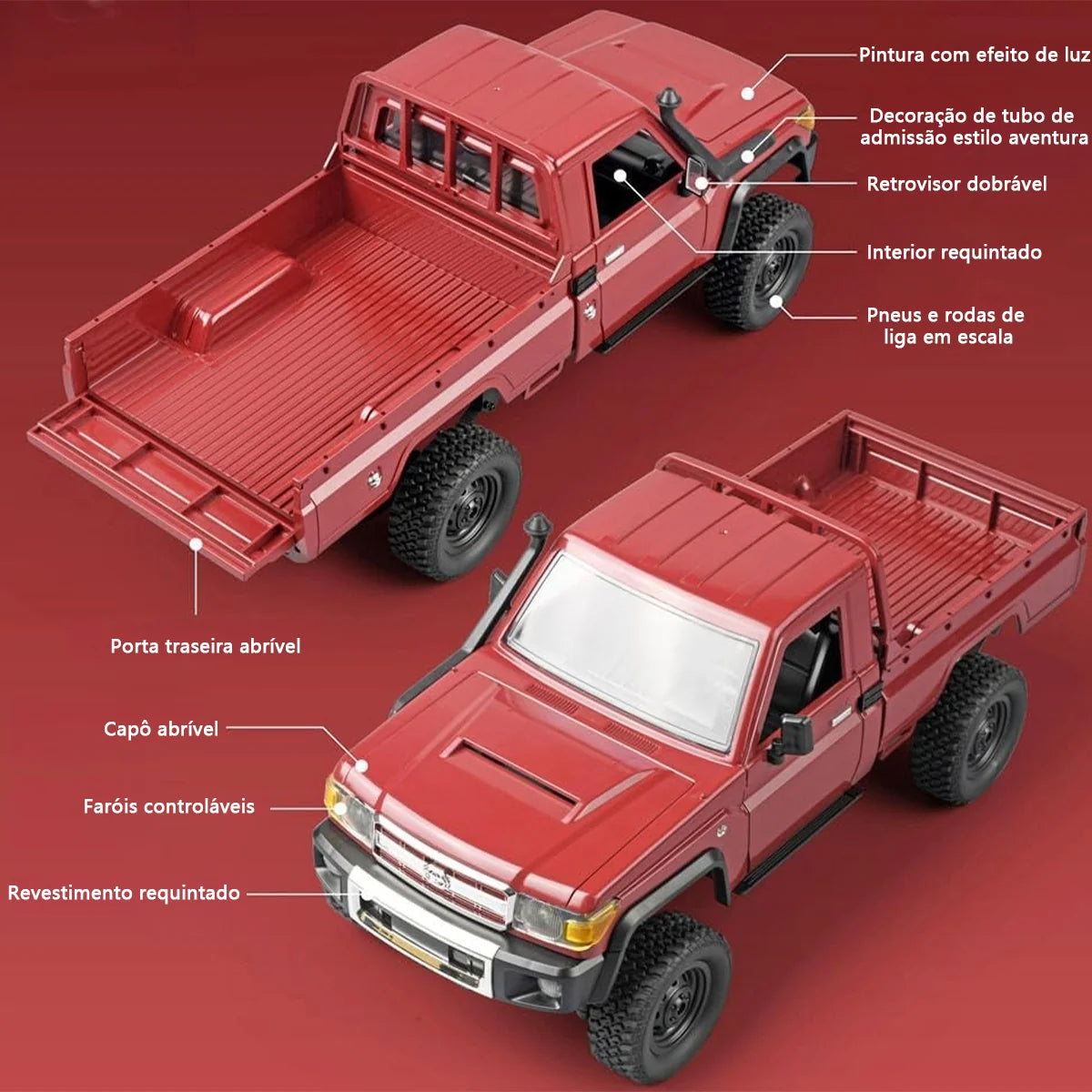 Carrinho Controle Remoto Carro Picape Monster Car Off Road Brastoy