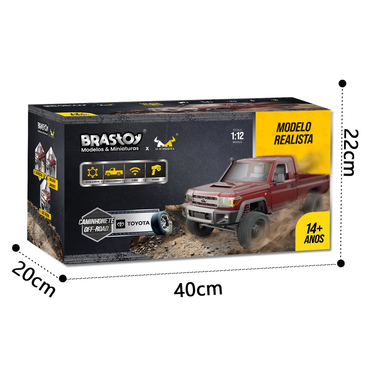Carrinho Controle Remoto Carro Picape Monster Car Off Road Brastoy