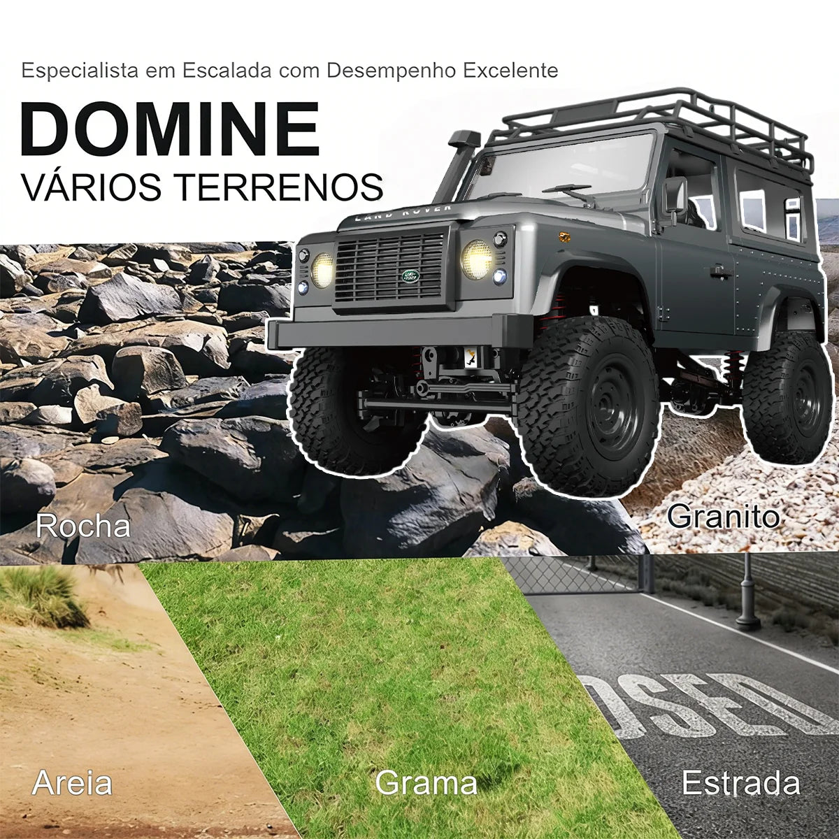 Carro Controle Remoto 4x4 Land Rover Offroad Recarregáve Rc Brastoy