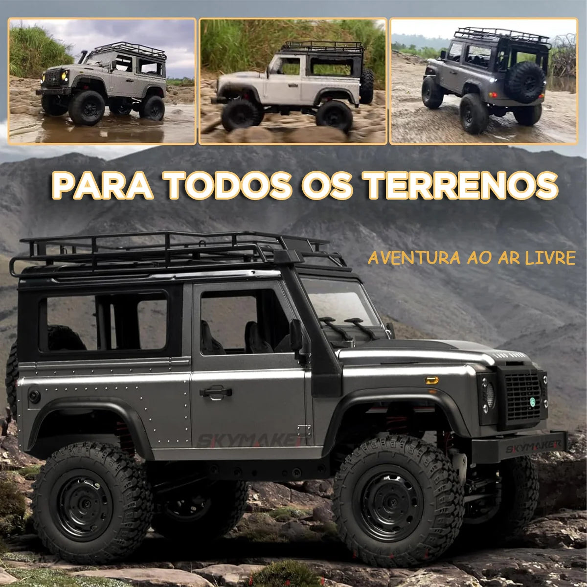 Carro Controle Remoto 4x4 Land Rover Offroad Recarregáve Rc Brastoy