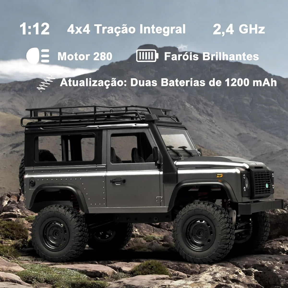 Carro Controle Remoto 4x4 Land Rover Offroad Recarregáve Rc Brastoy