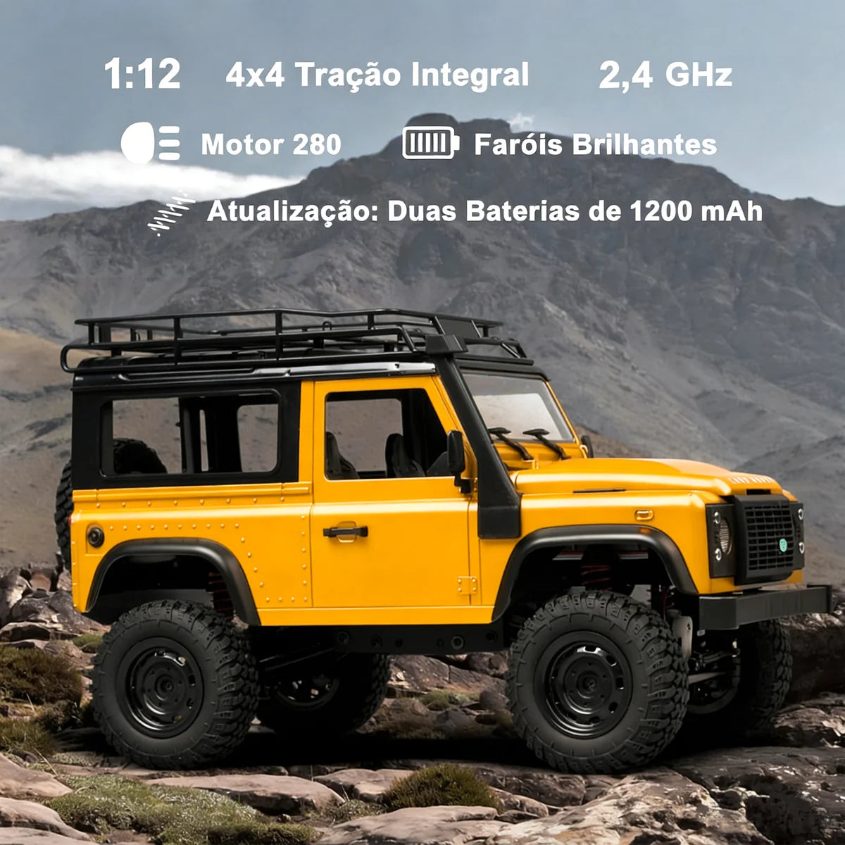 Carro Controle Remoto 4x4 Land Rover Offroad Recarregáve Rc Brastoy