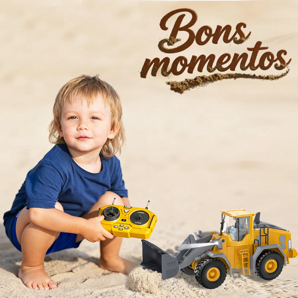 Brinquedo de Controle Remoto Trator de Construção 2 baterias recarregáveis 8 anos BRASTOY