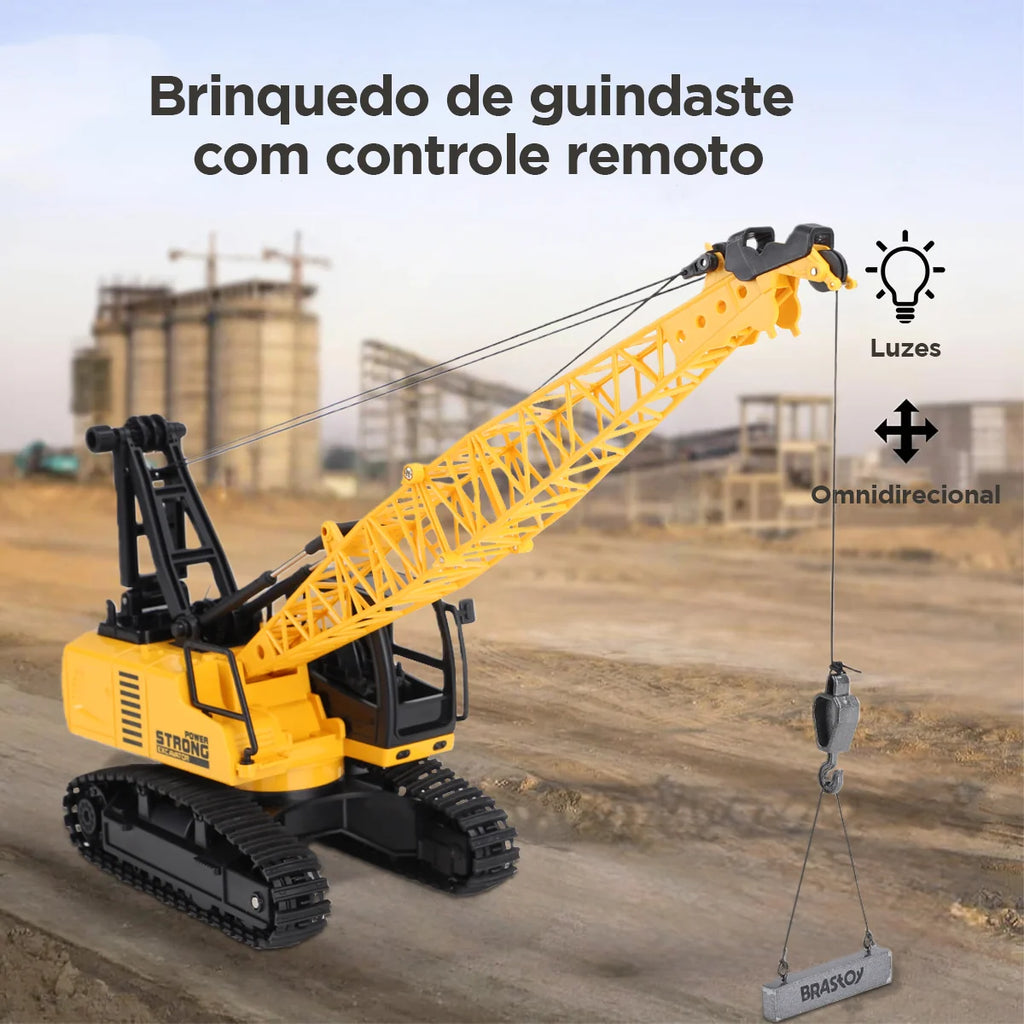 Brinquedo de Caminhão de Construção Guindaste com Controle Remoto para Crianças BRASTOY