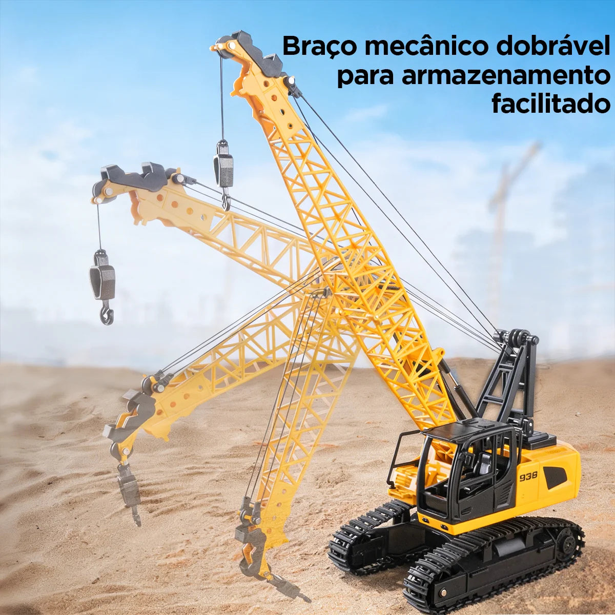 Brinquedo de Caminhão de Construção Guindaste com Controle Remoto para Crianças BRASTOY