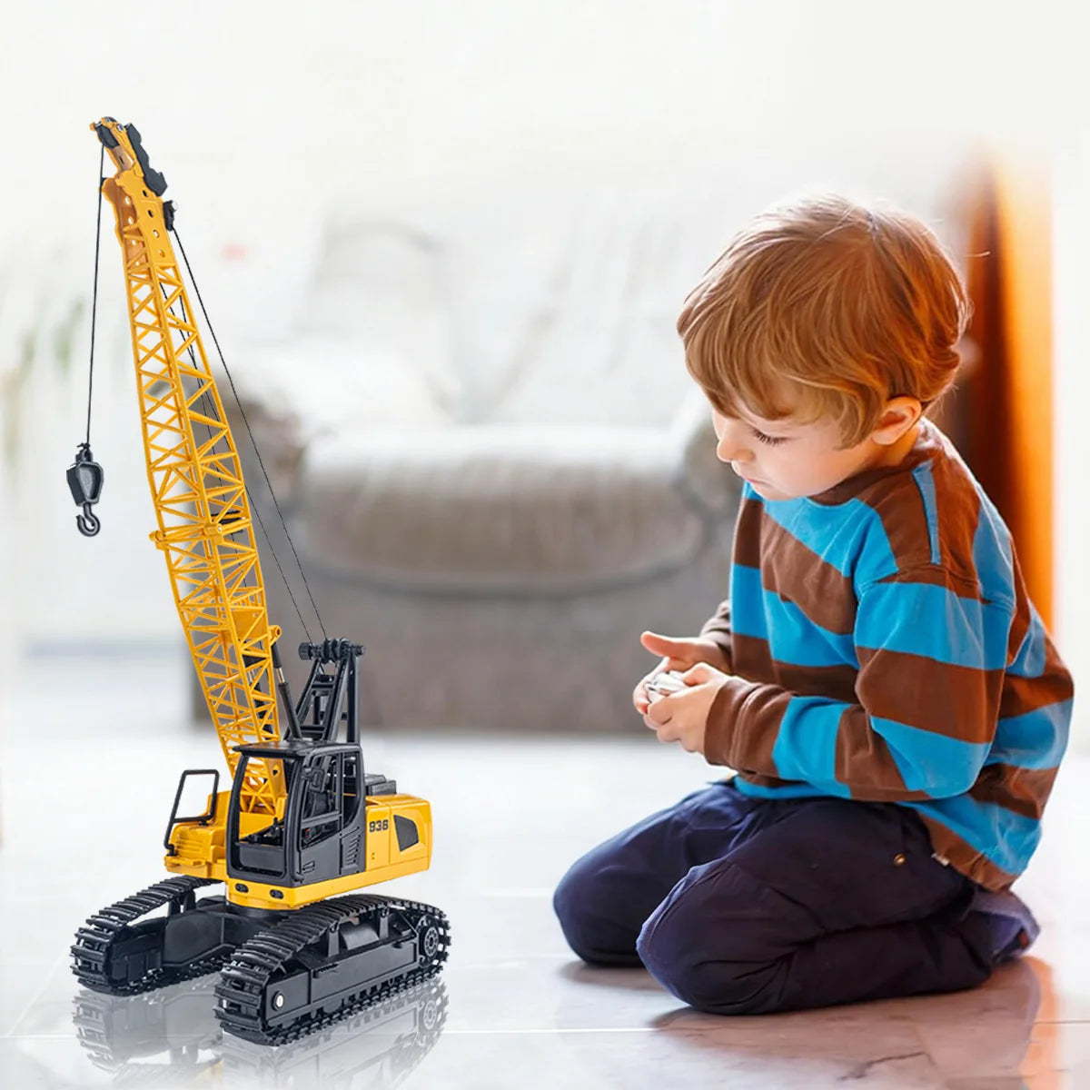 Brinquedo de Caminhão de Construção Guindaste com Controle Remoto para Crianças BRASTOY