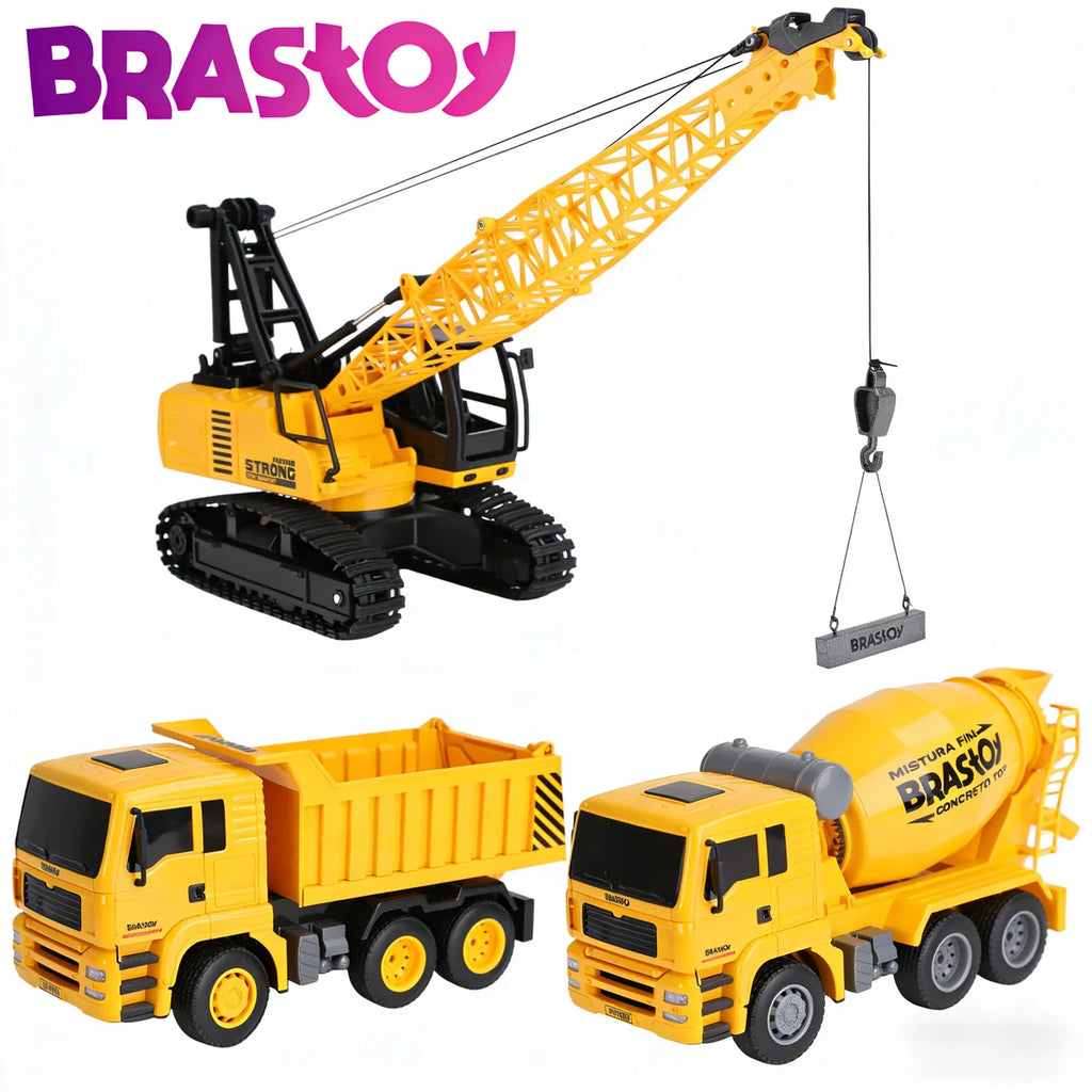 Brinquedo de Caminhão de Construção Guindaste com Controle Remoto para Crianças BRASTOY