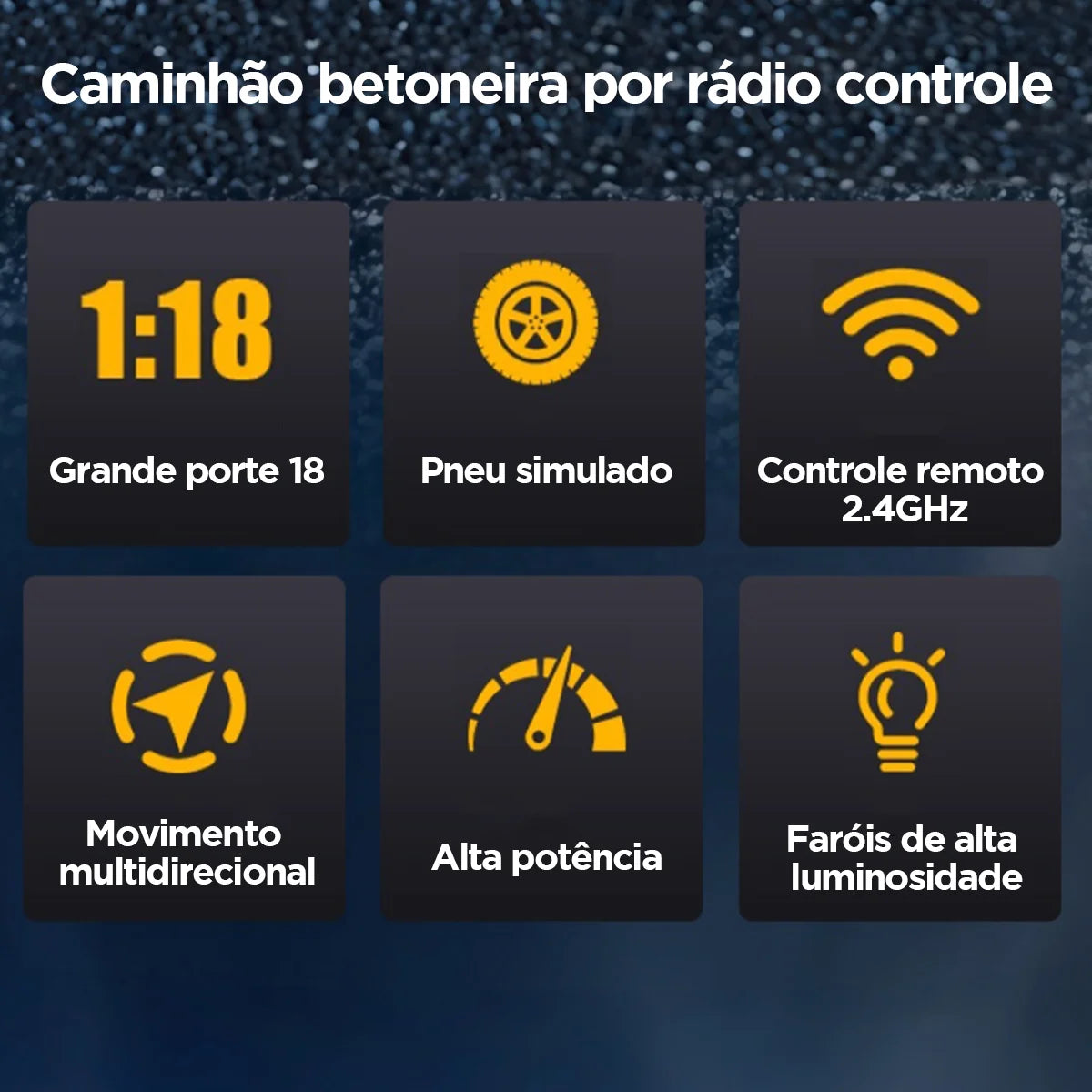 Caminhão Betoneira Controle Remoto Recarregável Brastoy Brinquedo Infantil