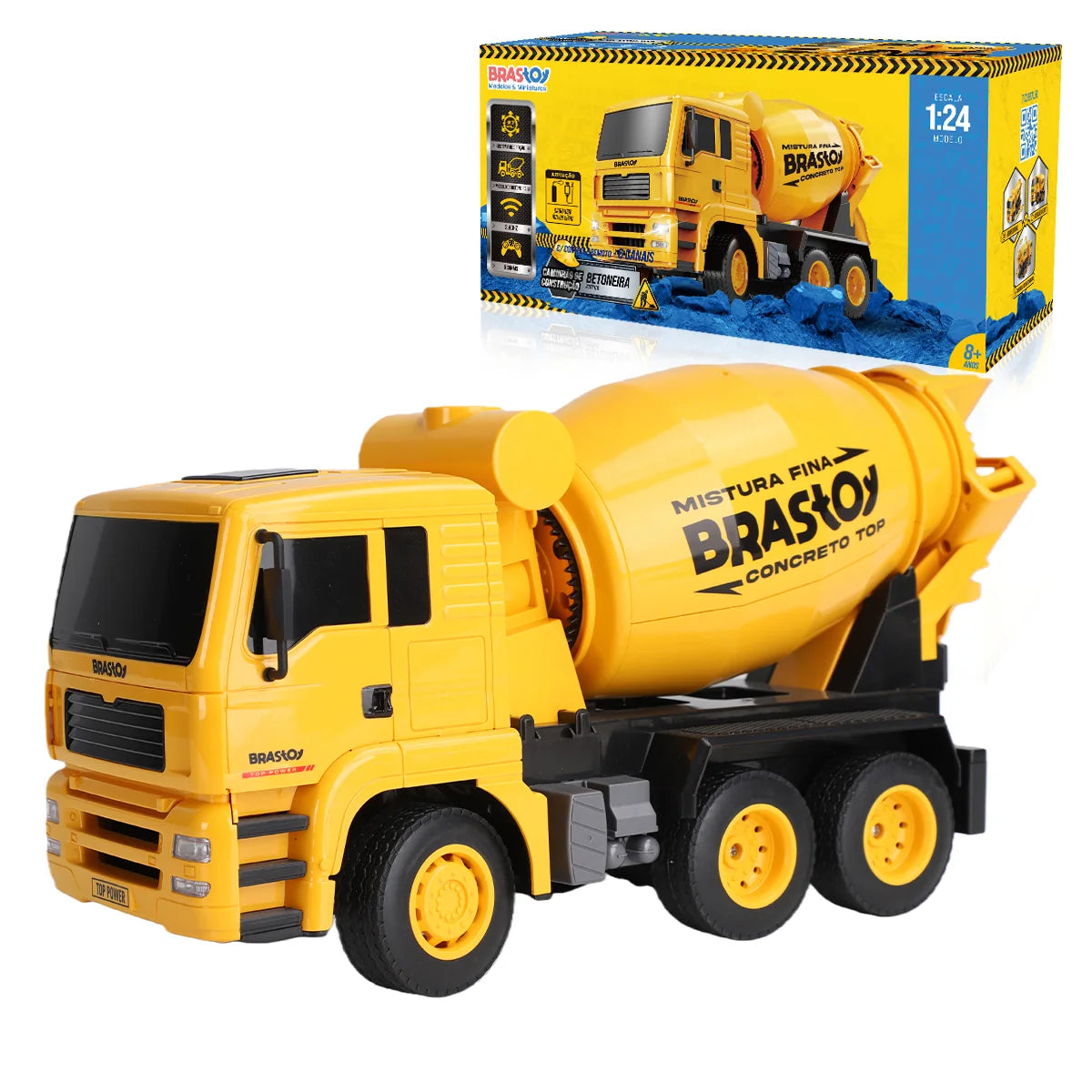 Caminhão Betoneira Controle Remoto Recarregável Brastoy Brinquedo Infantil