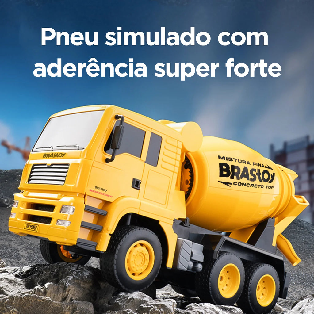 Caminhão Betoneira Controle Remoto Recarregável Brastoy Brinquedo Infantil