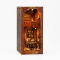 Bloco de Montar Cantinho De Livros Casa Puzzle QuebraCabeça Miniatura de Madeira com Luzes LED Brastoy DIY