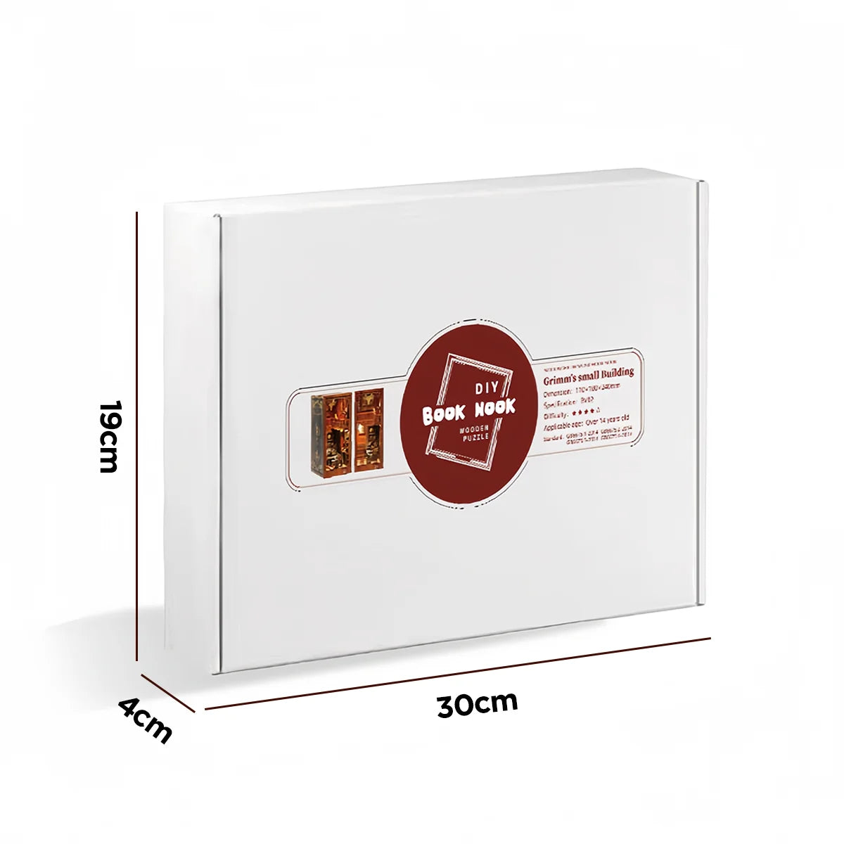 Bloco de Montar Cantinho De Livros Casa Puzzle QuebraCabeça Miniatura de Madeira com Luzes LED Brastoy DIY