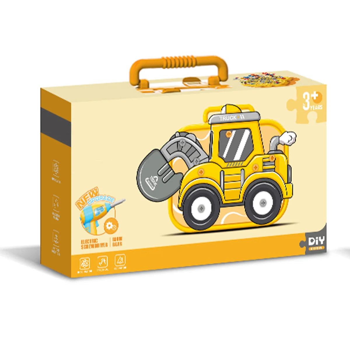 Brinquedo Educativo Kit Ferramentas Infantil Parafusadeira Brastoy Amarelo 225 Peças
