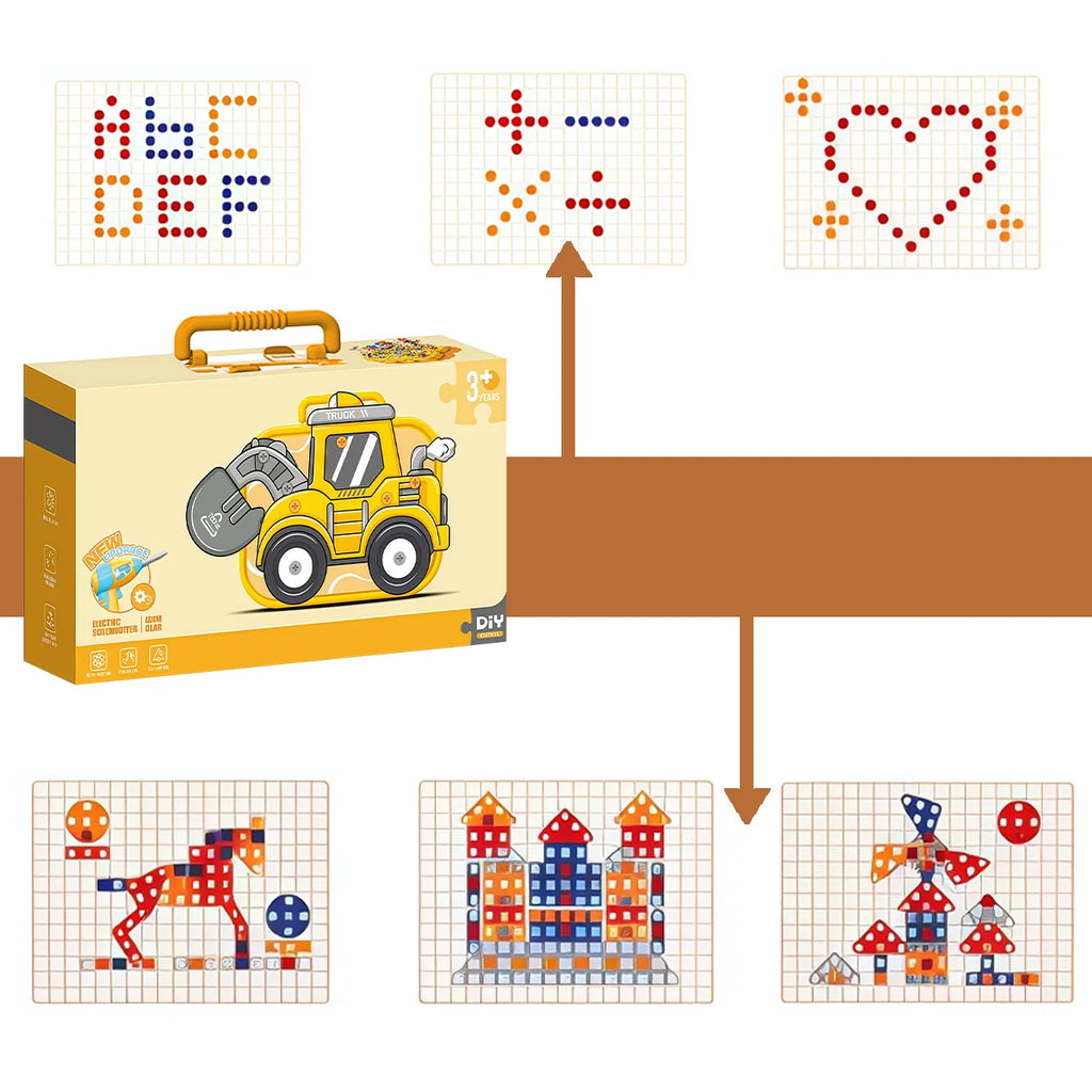 Brinquedo Educativo Kit Ferramentas Infantil Parafusadeira Brastoy Amarelo 225 Peças