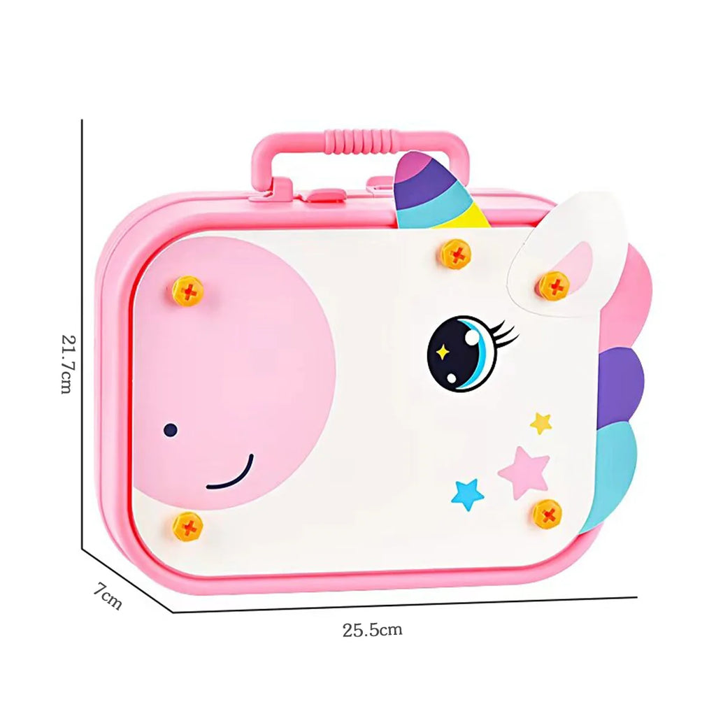 Brinquedo Educativo Kit Ferramentas Infantil Parafusadeira Brastoy Rosa 228 Peças