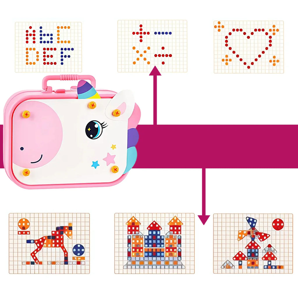 Brinquedo Educativo Kit Ferramentas Infantil Parafusadeira Brastoy Rosa 228 Peças